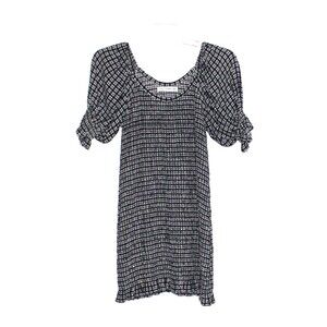Faithful The Brand Black and White Gingham Dress Puff Sleeves Sz 6